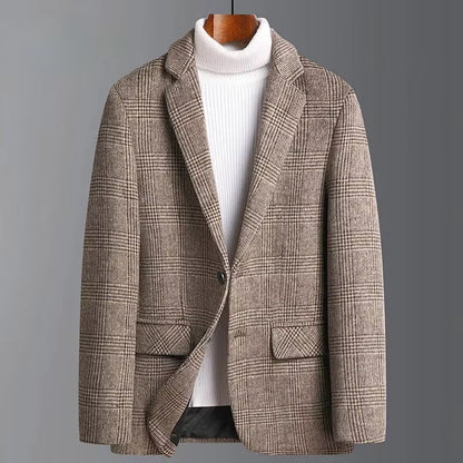 Mens Suit Jacket Blazers 2026 Autumn Winter Suits Men'S Wool Plaid Suits Men'S Trend Woolen Suits plus Size Men'S Clothing