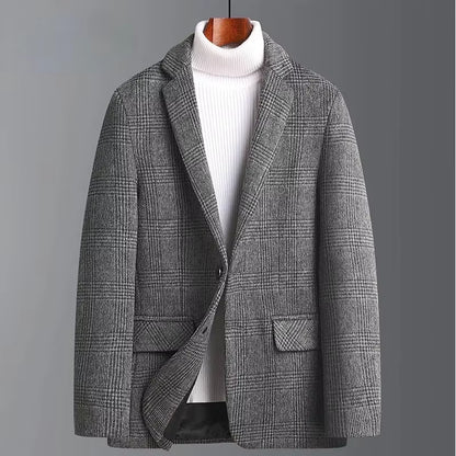 Mens Suit Jacket Blazers 2026 Autumn Winter Suits Men'S Wool Plaid Suits Men'S Trend Woolen Suits plus Size Men'S Clothing