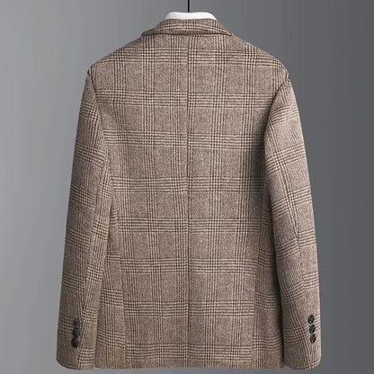 Mens Suit Jacket Blazers 2026 Autumn Winter Suits Men'S Wool Plaid Suits Men'S Trend Woolen Suits plus Size Men'S Clothing